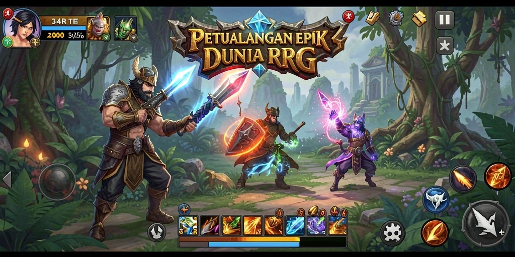 Tampilan gameplay RPG yang menarik dan penuh aksi di 34R.