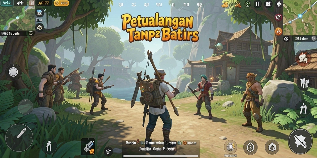 Tampilan gameplay menakjubkan dari API77 di dalam dunia terbuka.