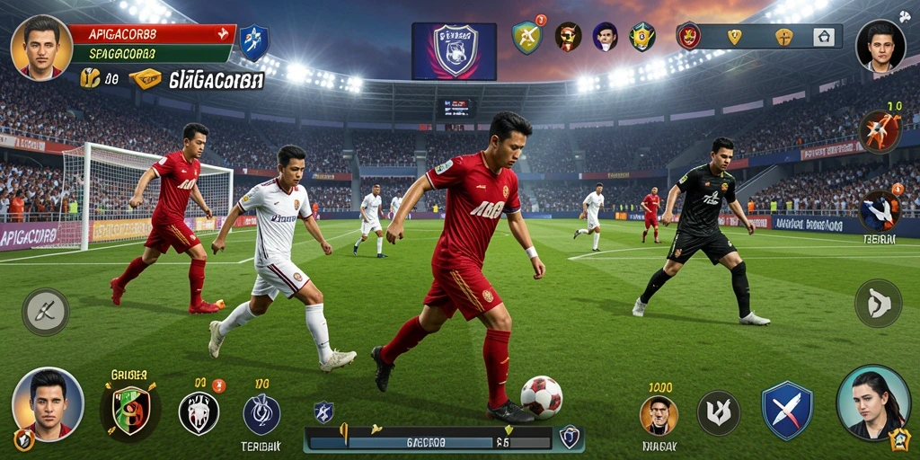 Gameplay seru dalam pertandingan sepak bola yang menegangkan.