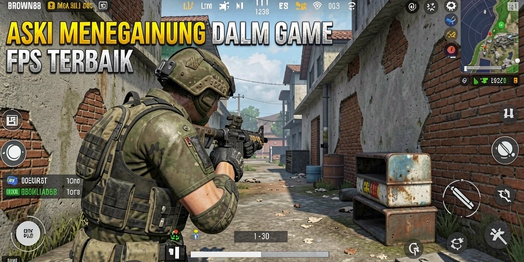 Tampilan gameplay BROWIN88 dengan pertempuran yang mendebarkan di arena FPS.