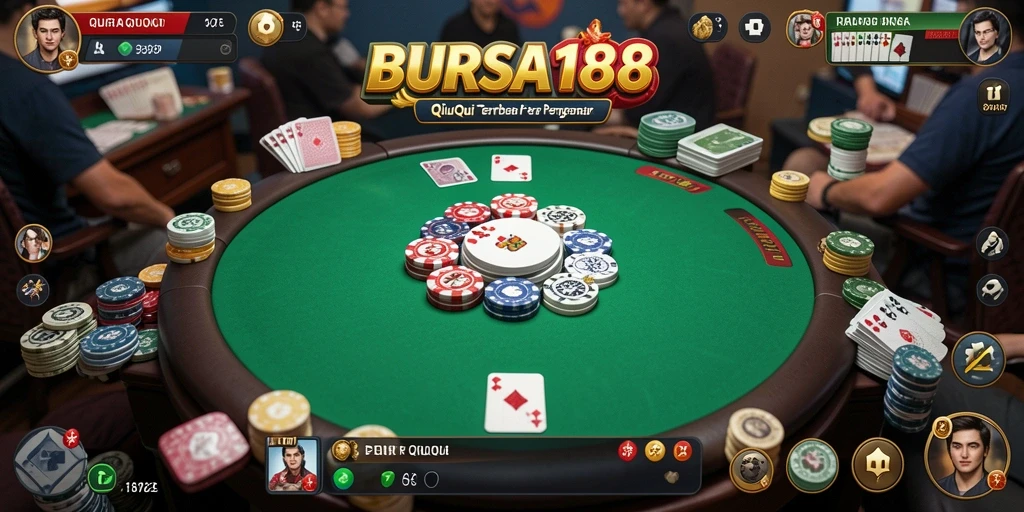 Screenshot BURSA188 menampilkan aksi seru permainan QiuQiu.