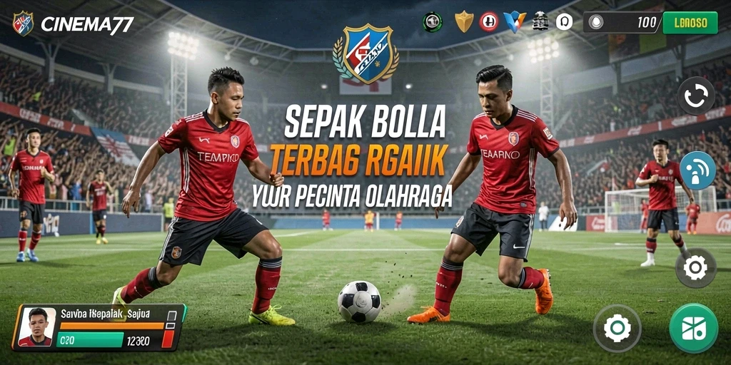 Tampilan gameplay menarik dari CINEMA77 dalam aksi sepak bola.