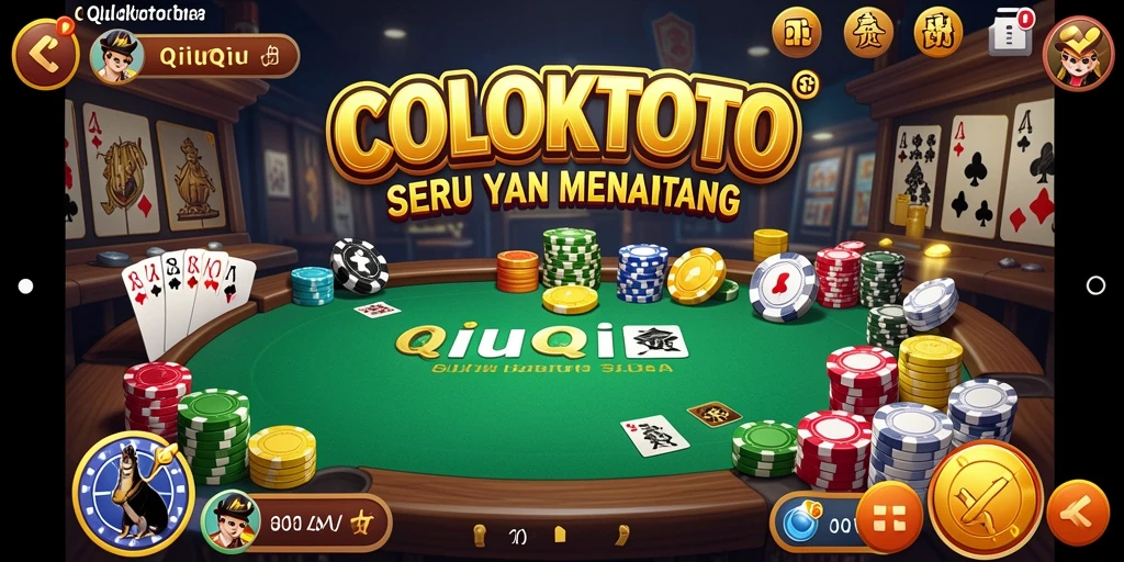 Tampilan gameplay seru dalam COLOKTOTO dengan kartu QiuQiu.