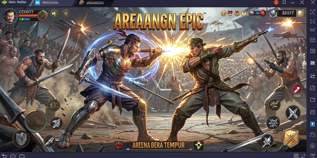Tampilan gameplay COO77 yang menegangkan dan seru dalam pertarungan.