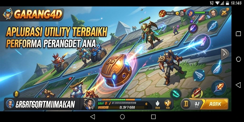 Menampilkan antarmuka utama GARANG4D dengan fitur-fitur Utility yang canggih.