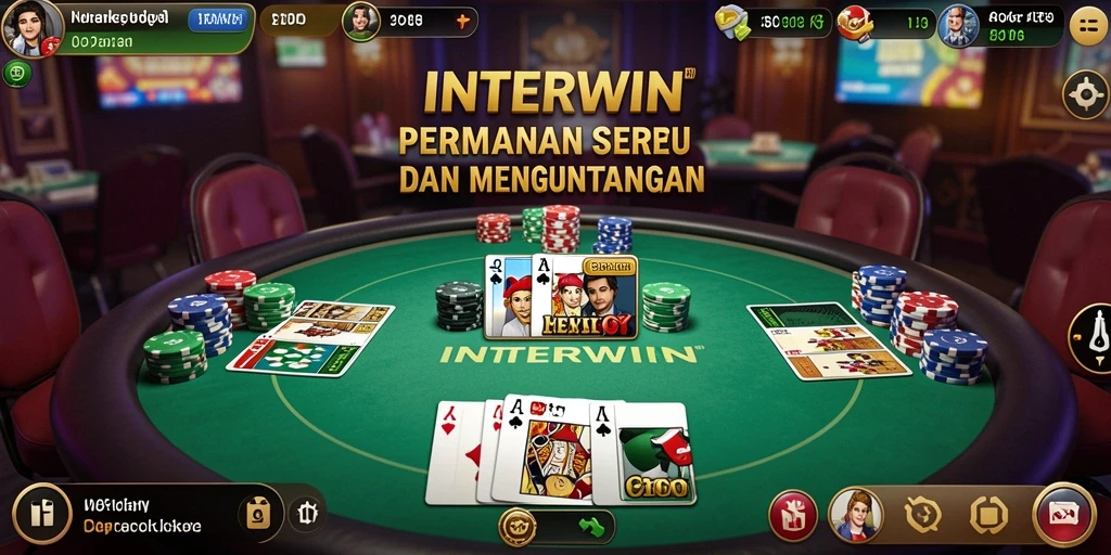 Tampilan gameplay Poker yang seru dan menarik di INTERWIN.