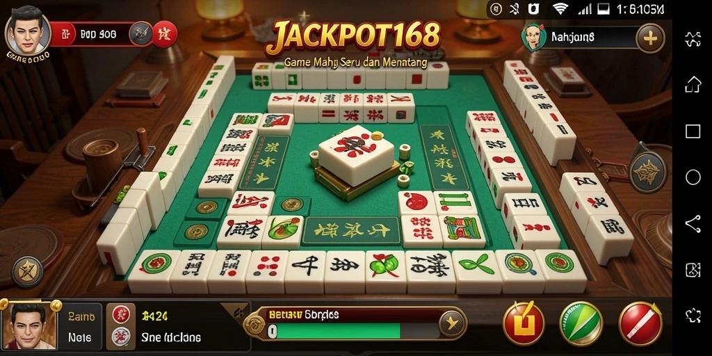 Tampilan gameplay Mahjong yang seru di JACKPOT168.
