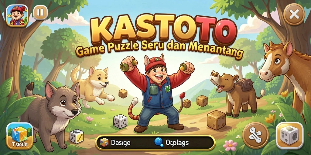 Tampilan gameplay <strong>KASTOTO</strong> yang menantang dan penuh warna.