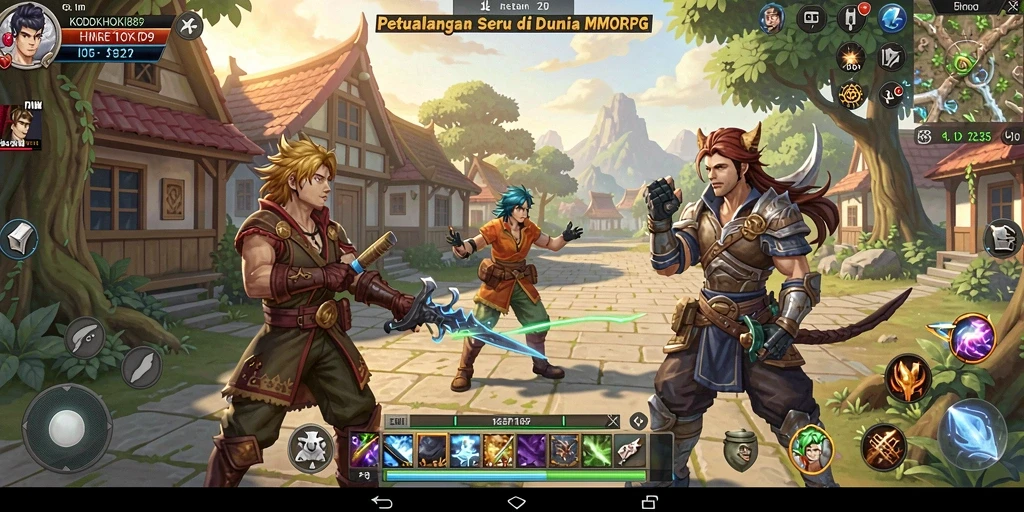 Tangkapan layar menampilkan aksi seru dalam permainan MMORPG KODOKHOKI889.
