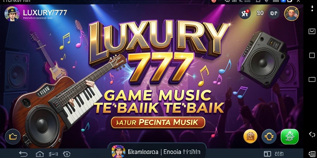 Tampilan gameplay seru di LUXURY777 dengan berbagai lagu pilihan.