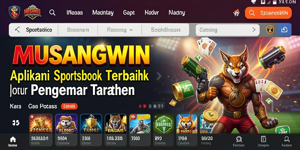 Tampilan menarik dari gameplay aplikasi sportsbook MUSANGWIN.
