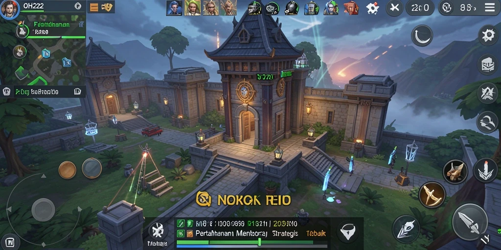 Screenshot menampilkan aksi seru dalam permainan Tower Defense OH222.