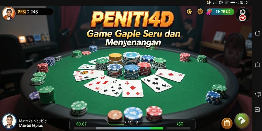 Screenshot utama PENITI4D menampilkan gameplay Gaple yang menarik.