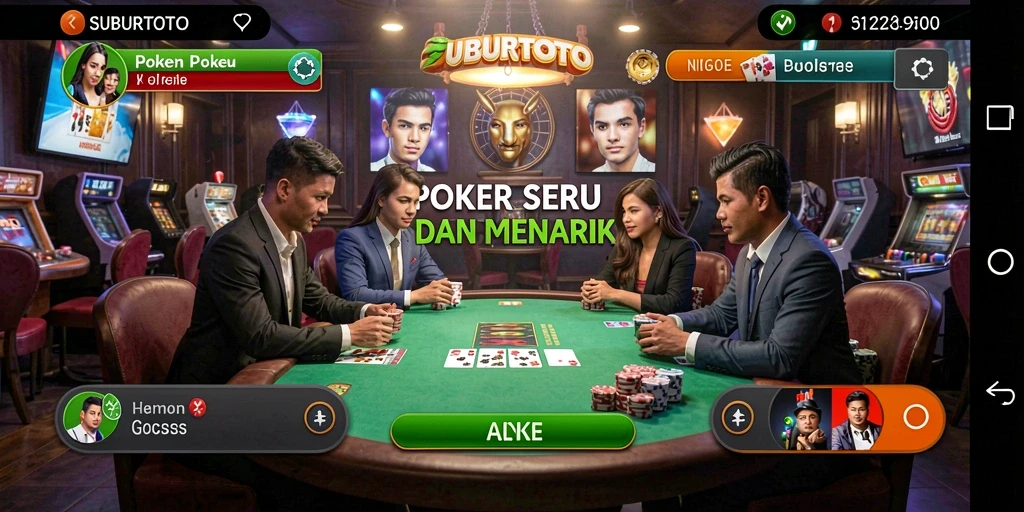 Tampilan gameplay Poker yang mendebarkan di SUBURTOTO.