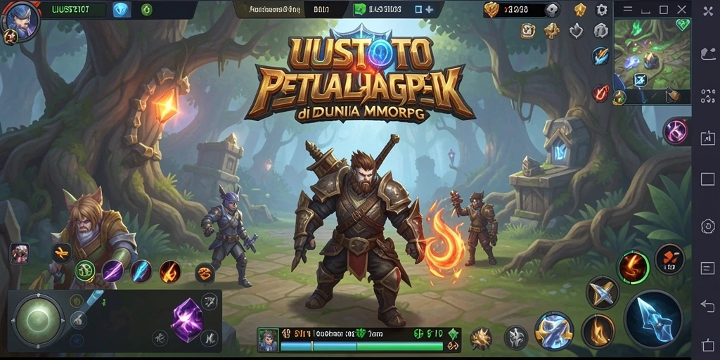 Screenshot UUSTOTO menampilkan aksi perang epik di dunia MMORPG yang menakjubkan.